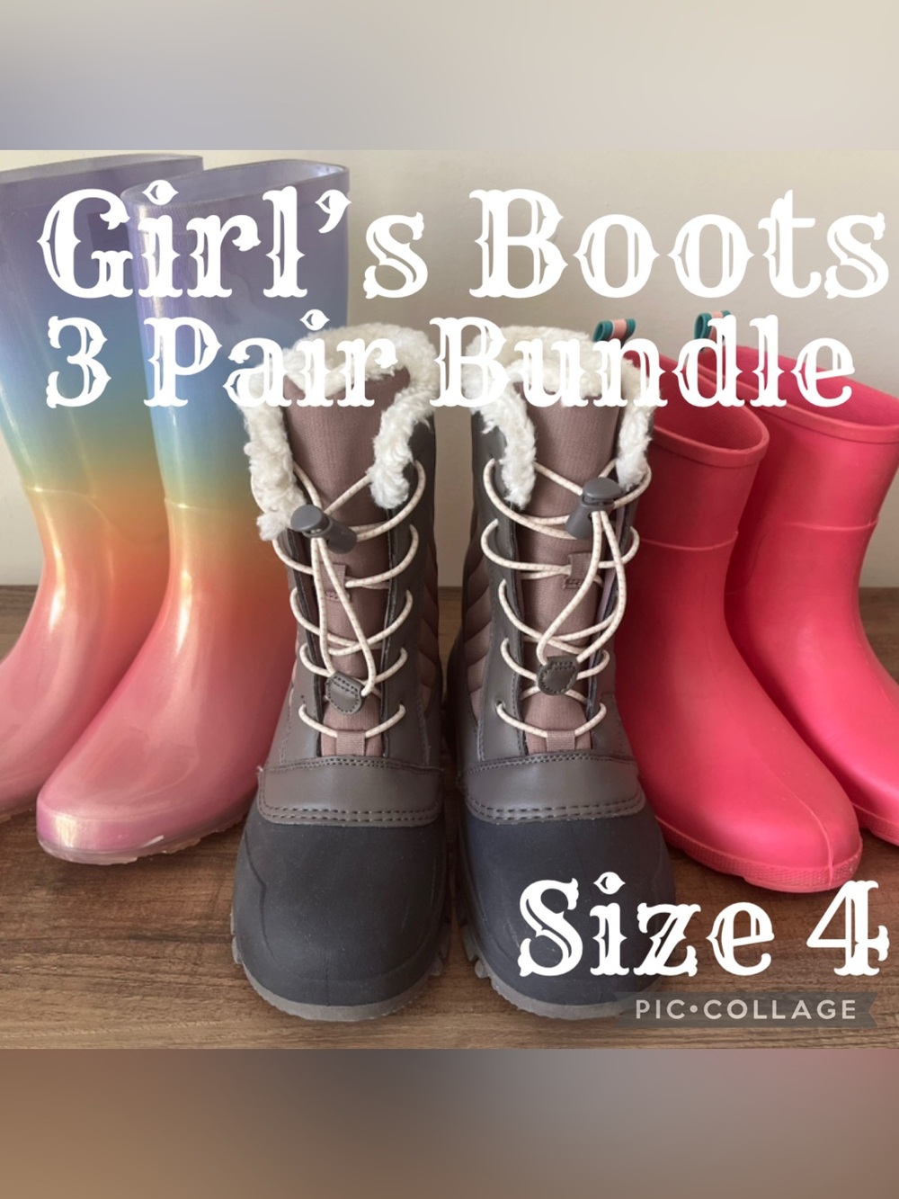 Girls Shoes Target All In Motion Cat & Jack Totes 3 Pair Boots Bundle Size 4